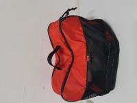 RED AND BLACK BAG CONTAINING ITEMS AND SEVERAL EYEGLASSES